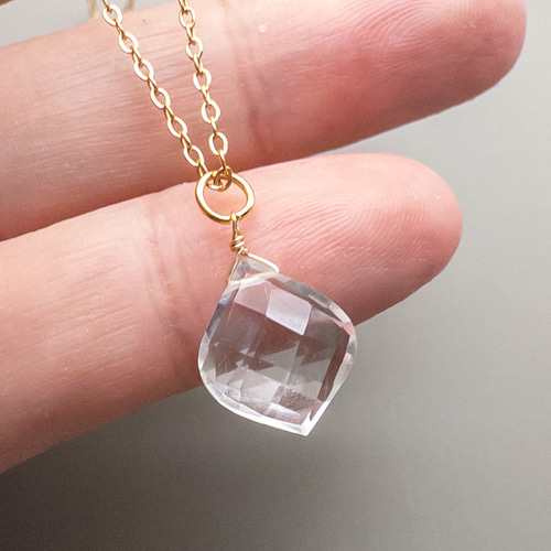 道を照らす 水晶 ペンダント ネックレス ステンレス クォーツ