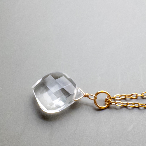 道を照らす 水晶 ペンダント ネックレス ステンレス クォーツ