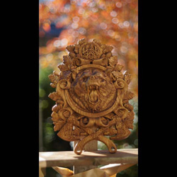 木彫レリーフ ≪熊＝Bear≫ 参次元彫刻『絆』 ウォールステッカー