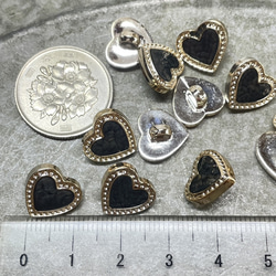 10pcs★button・black heart （ハートアクリルボタン） 4枚目の画像