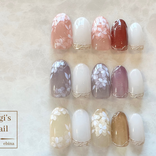 ネイルチップ No.34 フラワーネイル nail ジェルネイル ネイルチップ
