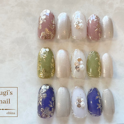 ネイルチップ No.35 フラワーネイル nail ジェルネイル 2枚目の画像