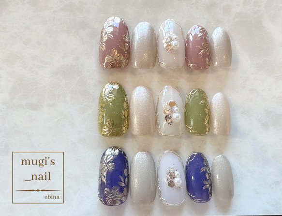 ネイルチップ No.35 フラワーネイル nail ジェルネイル 2枚目の画像