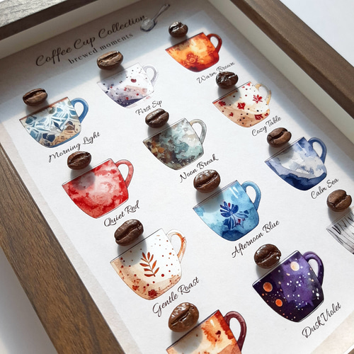 コーヒーカップコレクション｜コーヒー豆アート フォトフレーム・写真
