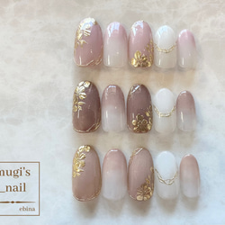 ネイルチップ No.36 フラワーネイル nail ジェルネイル 2枚目の画像