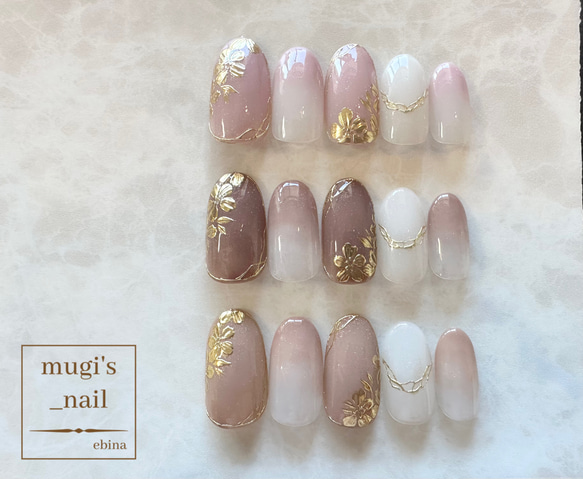 ネイルチップ No.36 フラワーネイル nail ジェルネイル 2枚目の画像