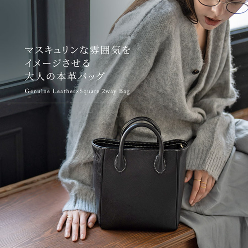 OHGA トートバッグ ショルダー 本革 ブラウン OHGA トートバッグ