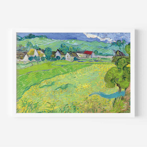 ゴッホ、オーヴェル近郊ヴェセノの眺め、風景画、ポスター、シンプル