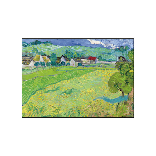 ゴッホ、オーヴェル近郊ヴェセノの眺め、風景画、ポスター、シンプル