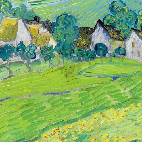 ゴッホ、オーヴェル近郊ヴェセノの眺め、風景画、ポスター、シンプル