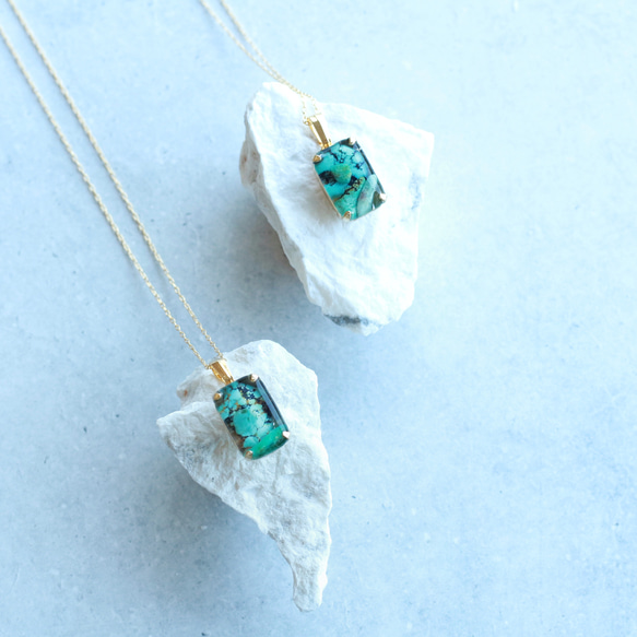gemstone jewelry ターコイズのネックレス　 1枚目の画像