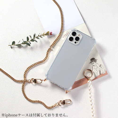 チェーン パール ストラップ ショルダー スマホケース iPhoneケース 