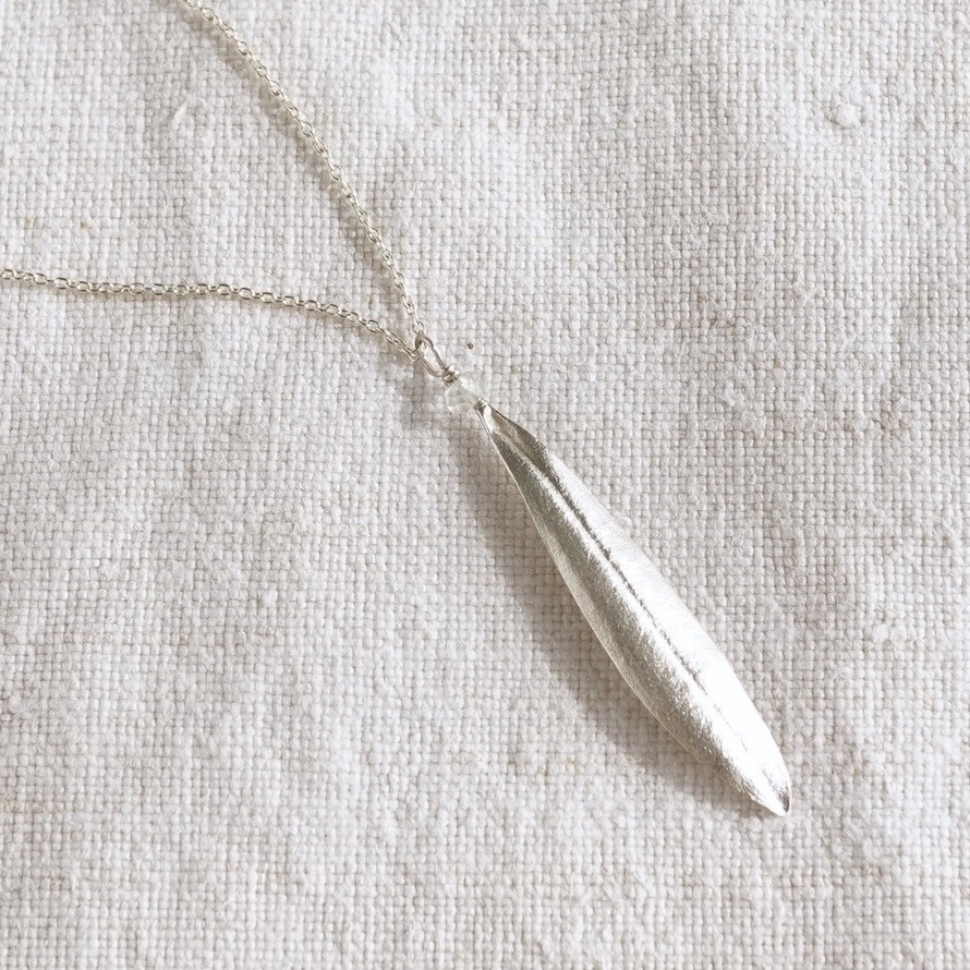 Olive leaf necklace [P072SV(ST)]