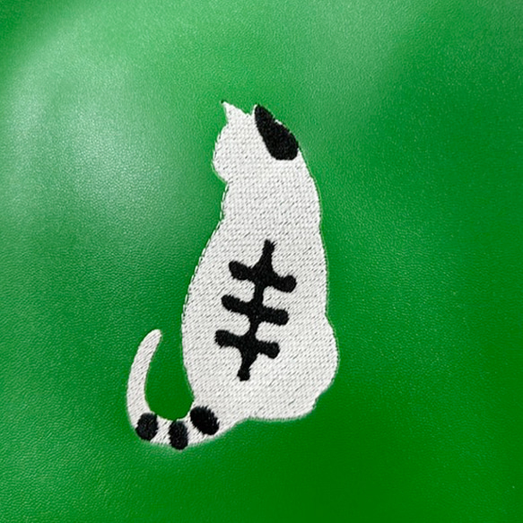 【送料無料】猫シルエットの刺繍 フェイクレザー ミニショルダーバッグ 8枚目の画像