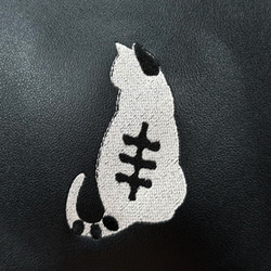【送料無料】猫シルエットの刺繍 フェイクレザー ミニショルダーバッグ 10枚目の画像