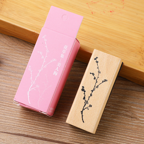 木製スタンプ 8個セット 花 フラワー スタンプ はんこ 筆記用具