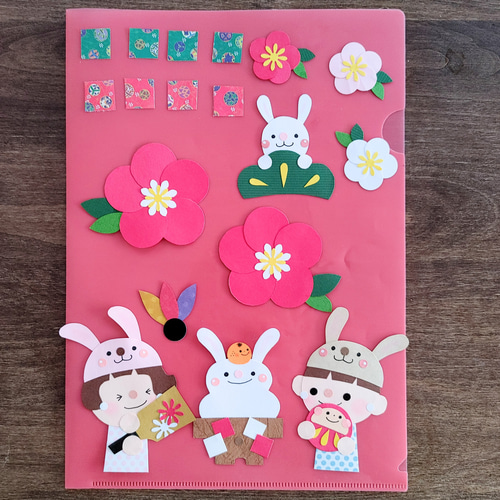 円窓プレート♡着物うさぎちゃん夏アレンジプレート飾り 円窓プレート♡着物うさぎちゃん夏アレンジプレート飾り Amazon