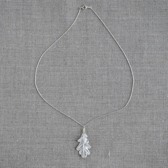 Oak leaf stone necklace [P077SV(ST)] 4枚目の画像