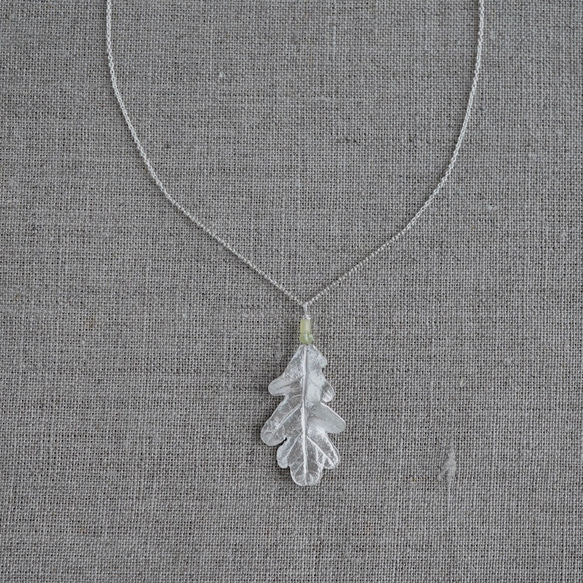 Oak leaf stone necklace [P077SV(ST)] 5枚目の画像