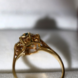 英国 1974年 指輪 グリーンストーン 純金 375 宝石 鑑定書付 プレゼント ギフト レディース ビンテージ J8 6枚目の画像