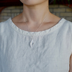 Elm leaf stone necklace [P078SV(ST)] 3枚目の画像