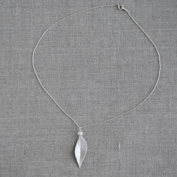 Elm leaf stone necklace [P078SV(ST)] 5枚目の画像