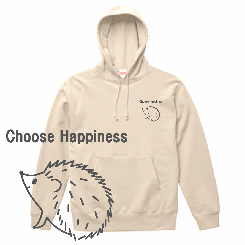 幸せを選ぼうハリネズミパーカー(６色７種類） 5,250円