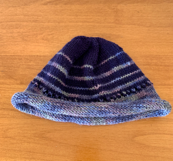 リクエスト品　くるくるニット帽　ブルー系　(7230) 6枚目の画像