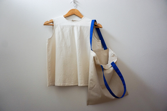 持ち手カラーが選べる綿麻キャンバスのトートバッグ｜エコバッグ｜【送料無料】 11枚目の画像