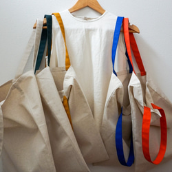 持ち手カラーが選べる綿麻キャンバスのトートバッグ｜エコバッグ｜【送料無料】 1枚目の画像