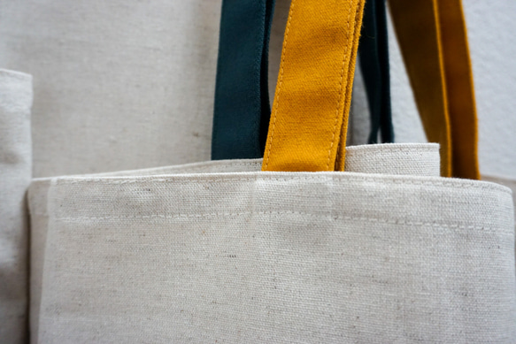 持ち手カラーが選べる綿麻キャンバスのトートバッグ｜エコバッグ｜【送料無料】 15枚目の画像
