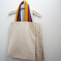 持ち手カラーが選べる綿麻キャンバスのトートバッグ｜エコバッグ｜【送料無料】 2枚目の画像