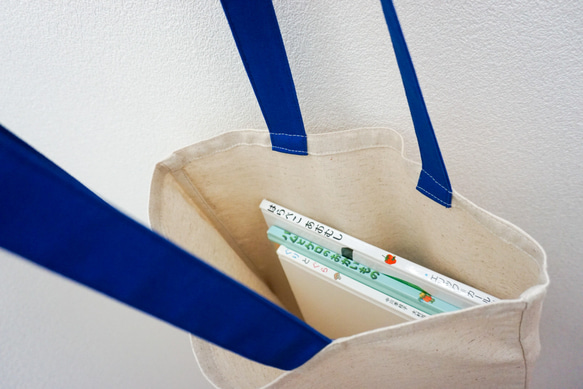 持ち手カラーが選べる綿麻キャンバスのトートバッグ｜エコバッグ｜【送料無料】 10枚目の画像