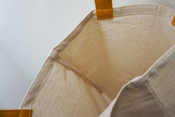 持ち手カラーが選べる綿麻キャンバスのトートバッグ｜エコバッグ｜【送料無料】 12枚目の画像