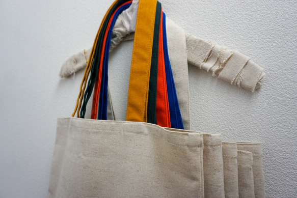 持ち手カラーが選べる綿麻キャンバスのトートバッグ｜エコバッグ｜【送料無料】 3枚目の画像