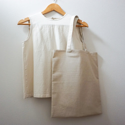 持ち手カラーが選べる綿麻キャンバスのトートバッグ｜エコバッグ｜【送料無料】 9枚目の画像