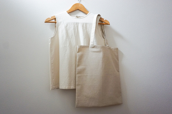 持ち手カラーが選べる綿麻キャンバスのトートバッグ｜エコバッグ｜【送料無料】 9枚目の画像