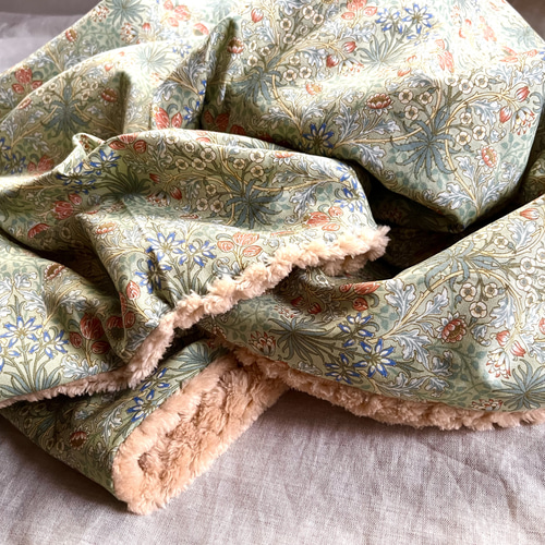 ほぼ毛布！// モリスの大判ブランケット ヒヤシンス グリーン 公園