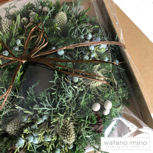 冬の空のリース S ナチュラルモダン グリーンリース クリスマスリース