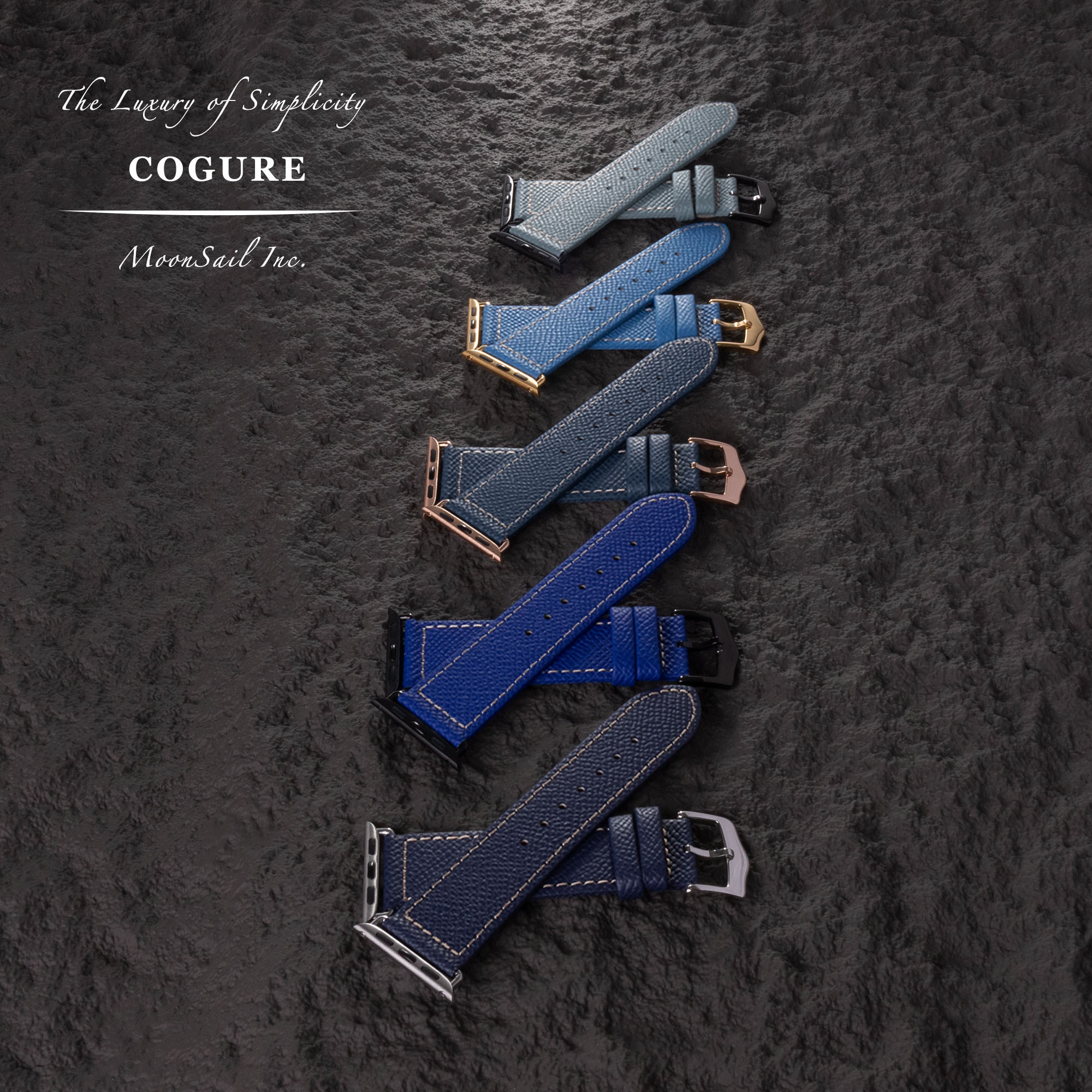 Apple Watch ヨーロピアンエンボスレザーバンド ブラック【Black】N01