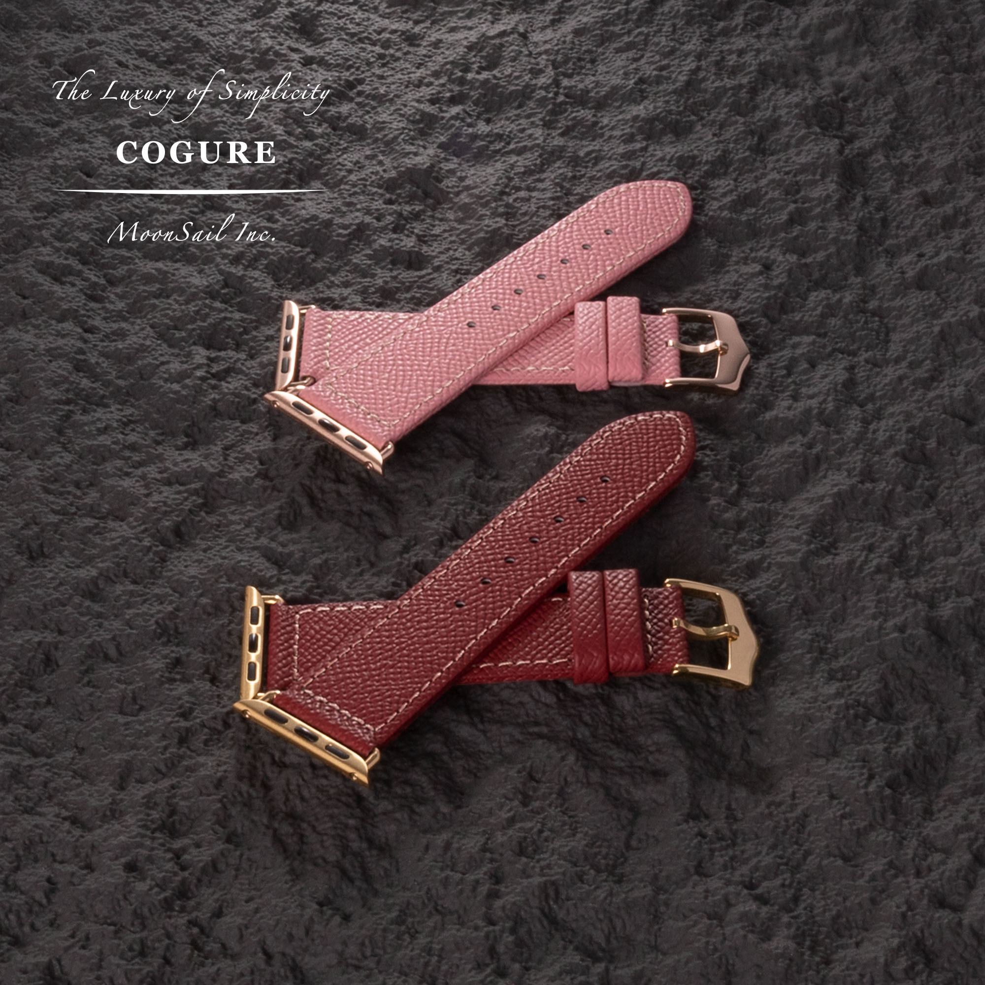 Apple Watch ヨーロピアンエンボスレザーバンド ブラック【Black】N01