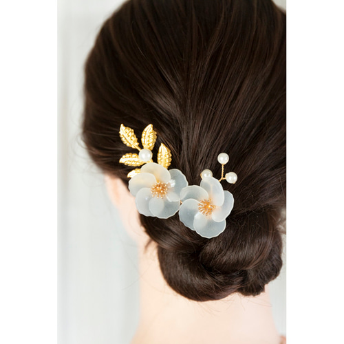 白梅 2点セット ヘアピン ヘアアクセサリー 髪飾り ヘアピン JOS 通販