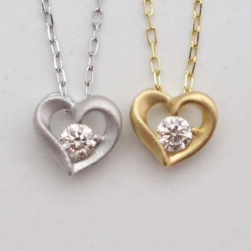 楽天市場】0.11ct ダイヤモンド K18 ハート ネックレス 18金 18k