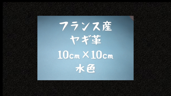 フランス産ヤギ革 水色 約10cm×約10cm 1枚目の画像