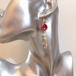 babypinkdrop princess pierce with pearl(K18GF) rubyred 4枚目の画像