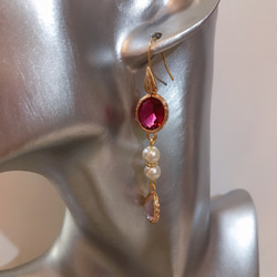 babypinkdrop princess pierce with pearl(K18GF) rubyred 9枚目の画像