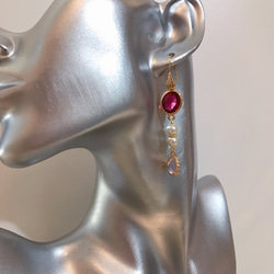 babypinkdrop princess pierce with pearl(K18GF) rubyred 8枚目の画像