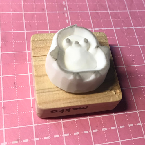消しゴムはんこNo.347 シマエナガと手袋 ♡のCapも可愛いシマエナガ』消しゴムはんこ はんこ・スタンプ
