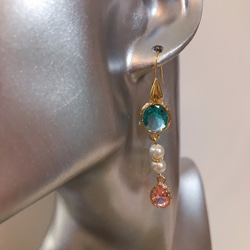 babypinkdrop princess pierce with pearl(K18GF) skyblue 5枚目の画像