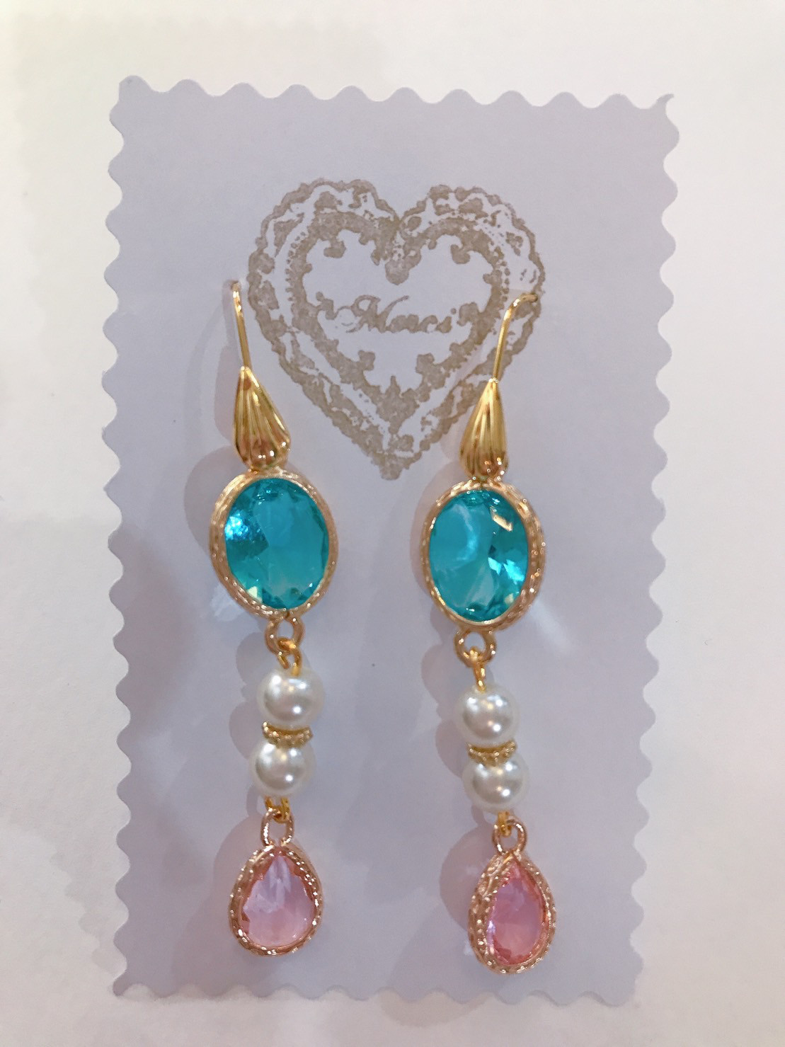 babypinkdrop princess pierce with pearl(K18GF) skyblue 4,150円
